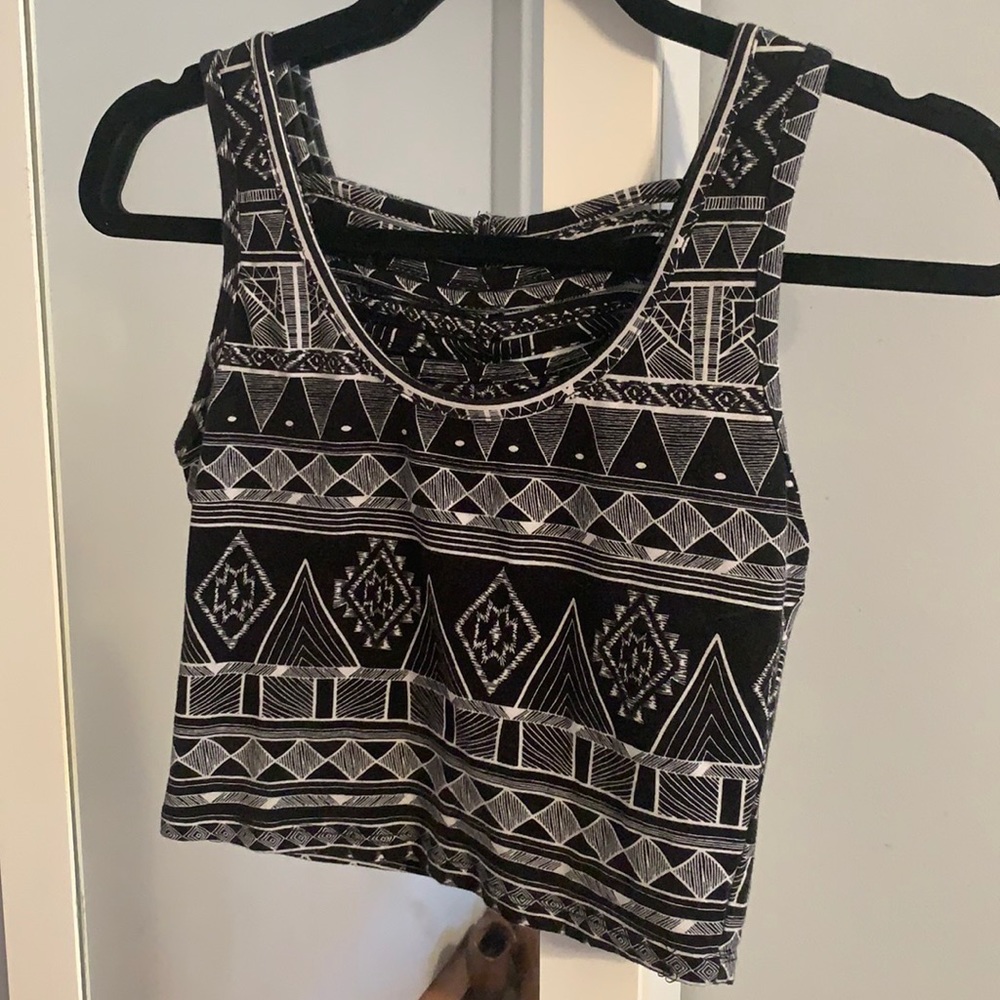 Aztec Pattern Crop Top